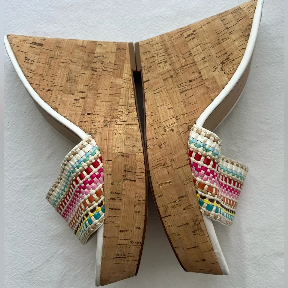 VERONICA BEARD Dali Raffia Wedge Sandals Size 10 New